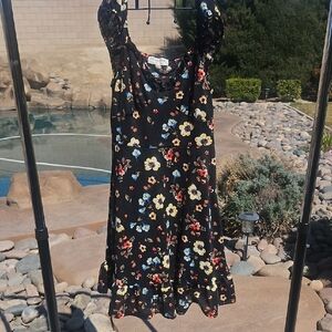 Floral Black Dress